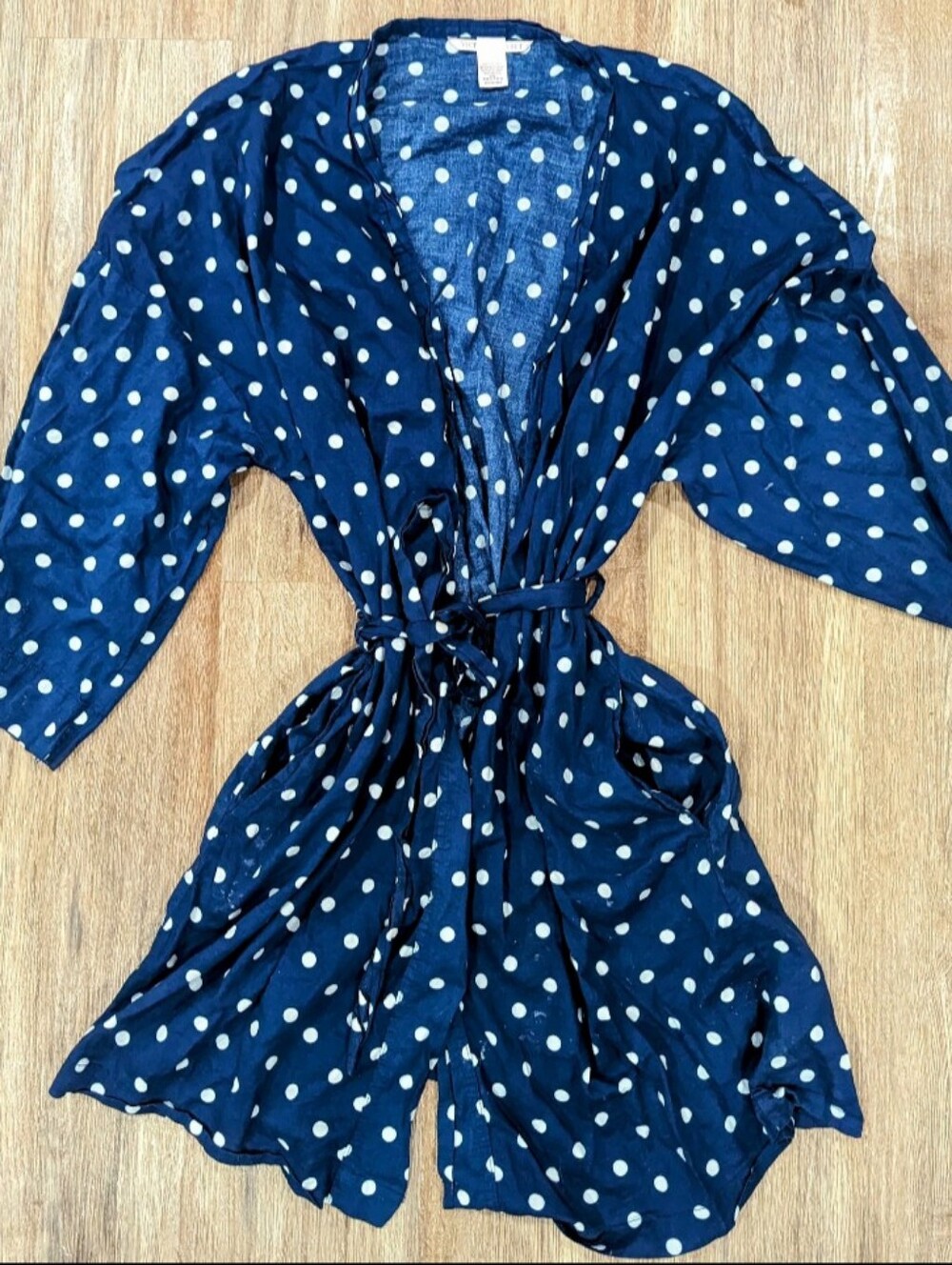 Victoria's Secret Blue Polka Dot Cotton Robe Size S BNWOT $48